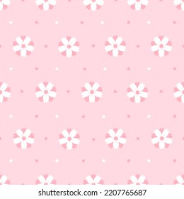 Cherry blossom seamless pattern. Cherry blossom background with Japanese flower pattern vector. Floral template on pink background .