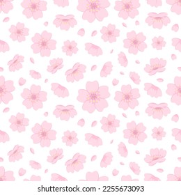 Cherry blossom seamless pattern. Japanese flower pattern vector background.