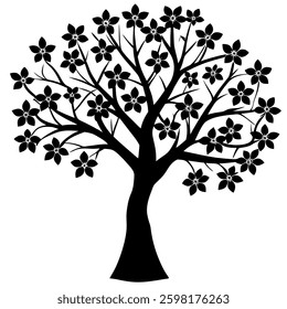 Cherry Blossom Shadow Art – Beautiful Spring Silhouette Illustration
