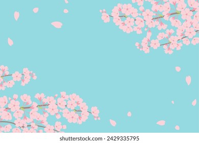 Cherry blossom and sky frame background