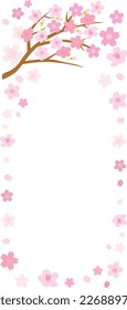 Cherry blossom spring background with space for text. Vector illustration.