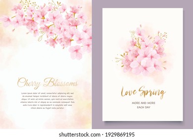 cherry blossom spring card set