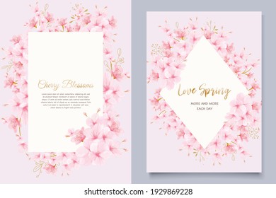 cherry blossom spring card set