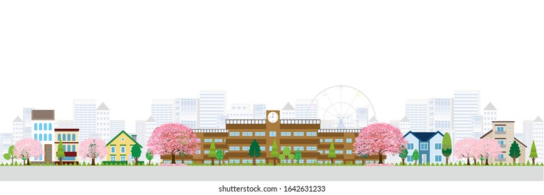 Cherry blossom Spring flowers background