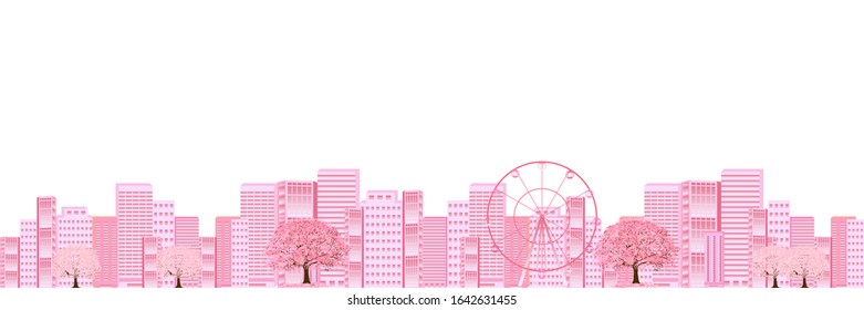 Cherry blossom Spring flowers background
