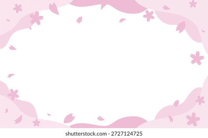 Cherry Blossom Spring Frame Background Illustration