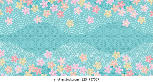 Cherry Blossom spring Japanese pattern background