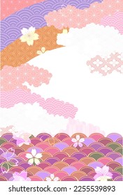 Cherry Blossom spring Japanese pattern background