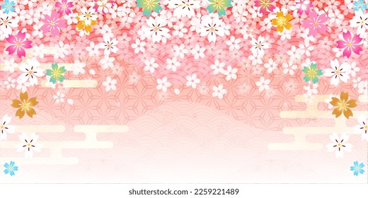 cherry blossom spring Japanese pattern background