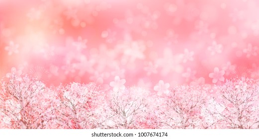 Cherry Blossom Spring landscape background