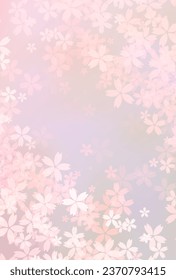 cherry blossom spring New Year's card watercolor background