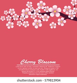Cherry blossom spring themed banner