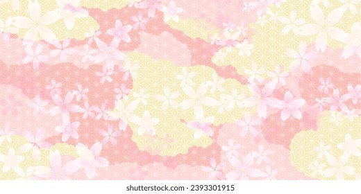 cherry blossom spring watercolor background