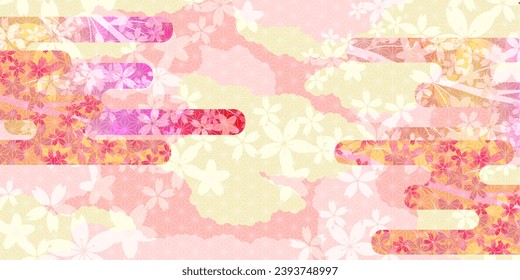 cherry blossom spring watercolor background
