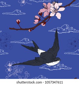 Cherry blossom with swallow