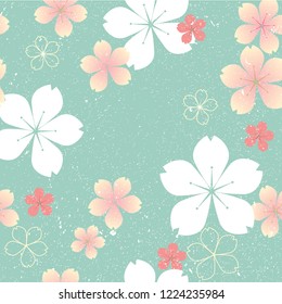 Cherry blossom template vector. Flower pattern background.