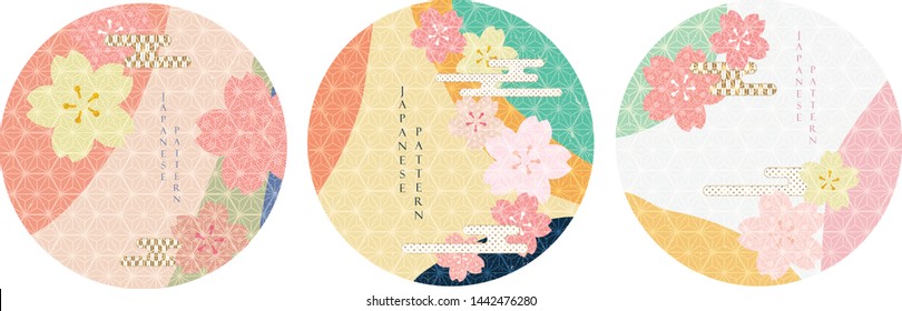 Cherry blossom template vector with Japanese pattern vector. Flower background with abstract pattern.