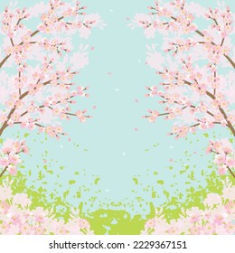 Cherry blossom tree background illustration