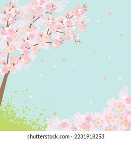 Cherry blossom tree background illustration