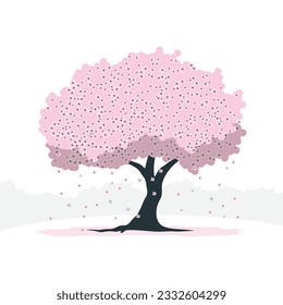 Ilustración del concepto de árbol de cerezo