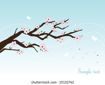 Cherry blossom tree illustration