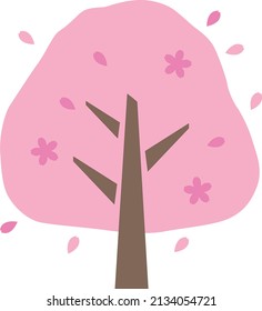 cherry blossom tree illustration Simple