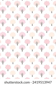 Cherry blossom tree pattern illustration