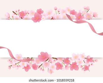 Cherry blossom vector frame.