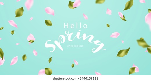 Cherry blossom vector illustration design spring background