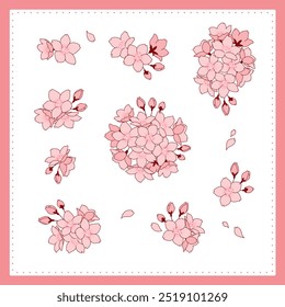 Cherry blossom vector illustration material