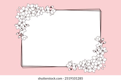 Cherry blossom vector illustration material