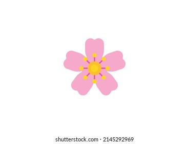Cherry blossom Vector Isolated Emoticon. Cherry Flower Icon