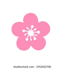 Kirschblüte Vektorgrafik rosafarbene Kirschblüten einzeln auf weißem Hintergrund