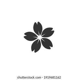 Cherry blossom vector, sakura silhouette icon on a white background