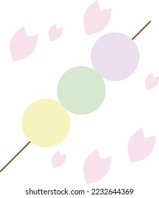 Cherry blossom viewing dumpling of the inside where a storm of falling cherry blossoms flies