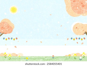 Cherry blossom viewing: Stylish Japanese-style background material