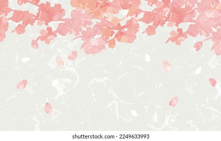 Cherry blossom watercolor spring background illustration