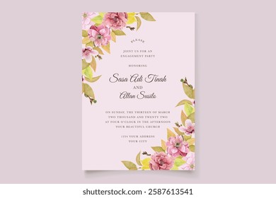 cherry blossom wedding card set