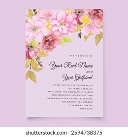cherry blossom wedding card set