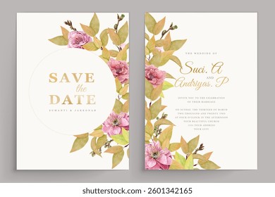 cherry blossom wedding card set