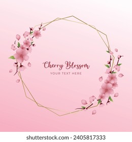 Cherry Blossom wedding frame vector design