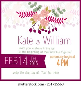 Cherry blossom wedding invitation 
