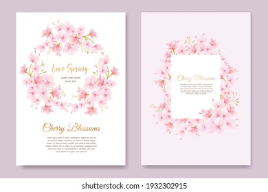 cherry blossom wedding invitation card set