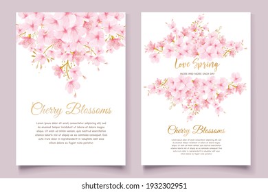 cherry blossom wedding invitation card set