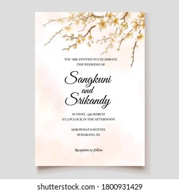 Kirschblüte Hochzeitseinladungen Vorlage Vektorgrafik