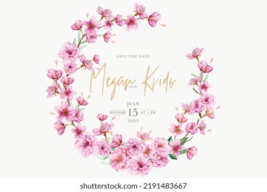 Cherry Blossom Wreath Background Design