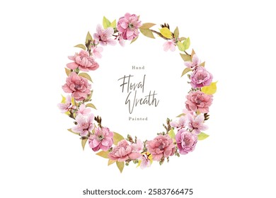
cherry blossom wreath background design