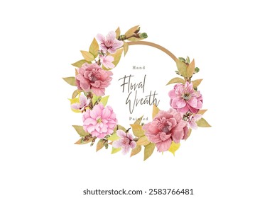 
cherry blossom wreath background design