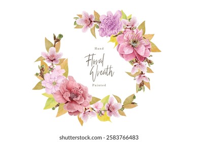 
cherry blossom wreath background design