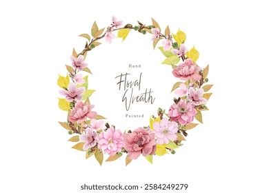 cherry blossom wreath background design
